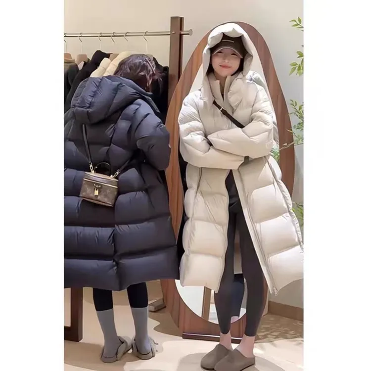 【婷婷家】小个子冬季保暖泡芙长款羽绒服外套#888