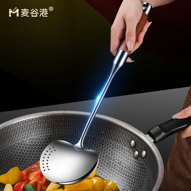 316L不锈钢蘑菇铲锅铲家用炒菜铲子加长防烫炒勺加厚炒菜勺铁铲子