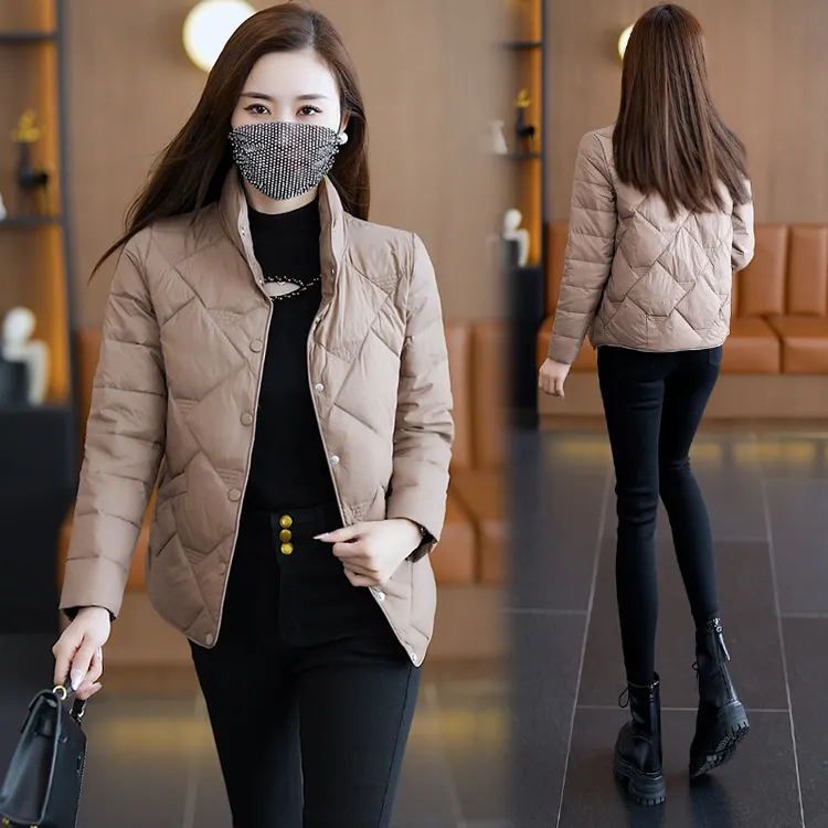 啄木鸟时尚小个子立领棉服女短款2025年冬季新款韩版百搭修身轻薄