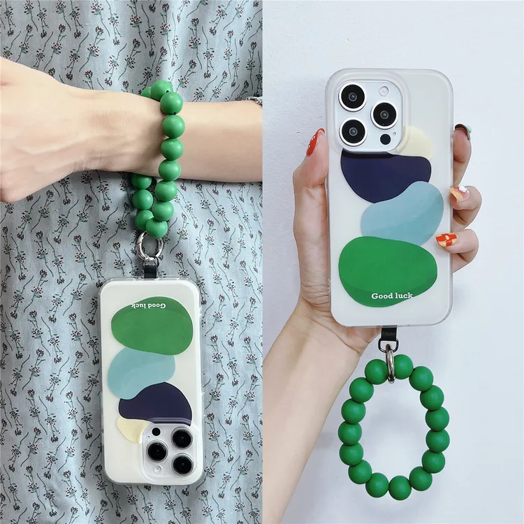 莫兰迪几何色块适用苹果15绿色手拎14圆环iphone16promax手机壳17