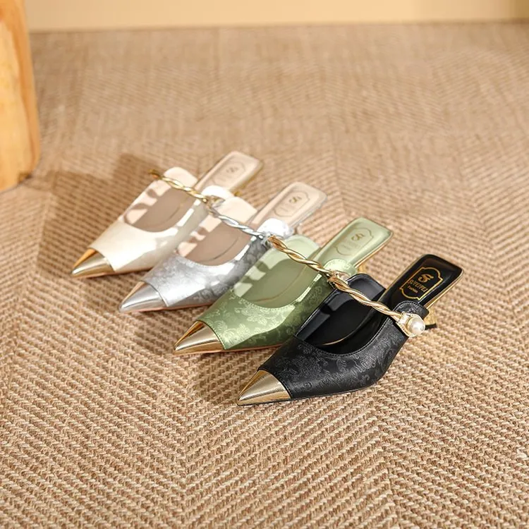 sufeifei/苏妃妃228-32（国色天香）细跟包头拖气质夏性感尖头凉鞋商品图