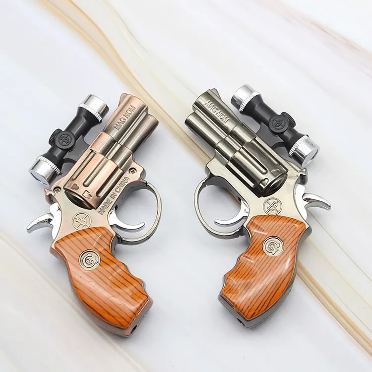 红外线电筒防风打火机 激光照明双用充气打火机枪创意收藏男士