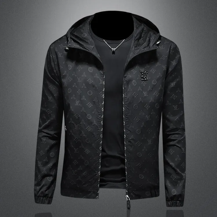 玛加西曼特提花连帽休闲夹克男印花外套秋季新款欧洲站高端轻奢