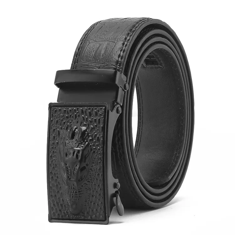 网络热卖男士皮带鳄鱼纹抖音红款自动扣个性腰带潮流裤带全国包邮