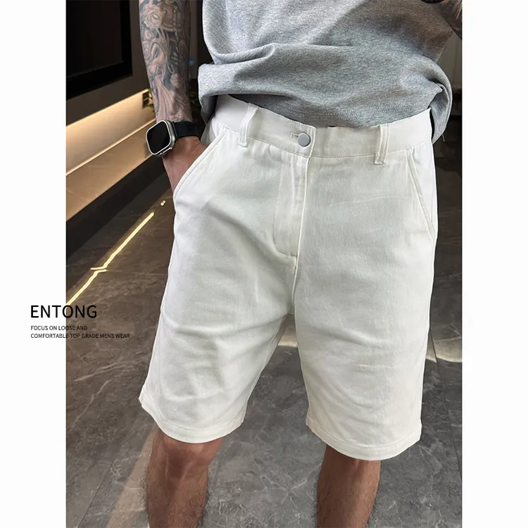 Entong品质男士高级感帅气休闲短裤痞帅修身五分裤夏季中裤子