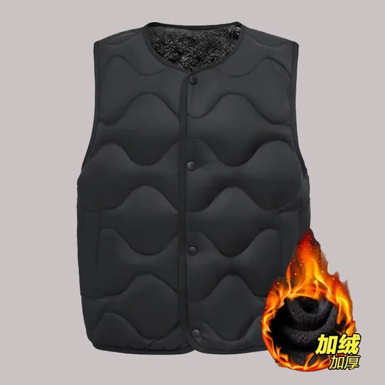 2025家庭装秋冬保暖棉马甲宽松大码加绒加棉服男女背心情侣款马夹