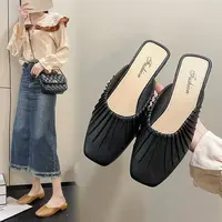 【万达清仓】包头半拖鞋女百搭时尚防水韩版网红鞋单鞋懒人女鞋1-3