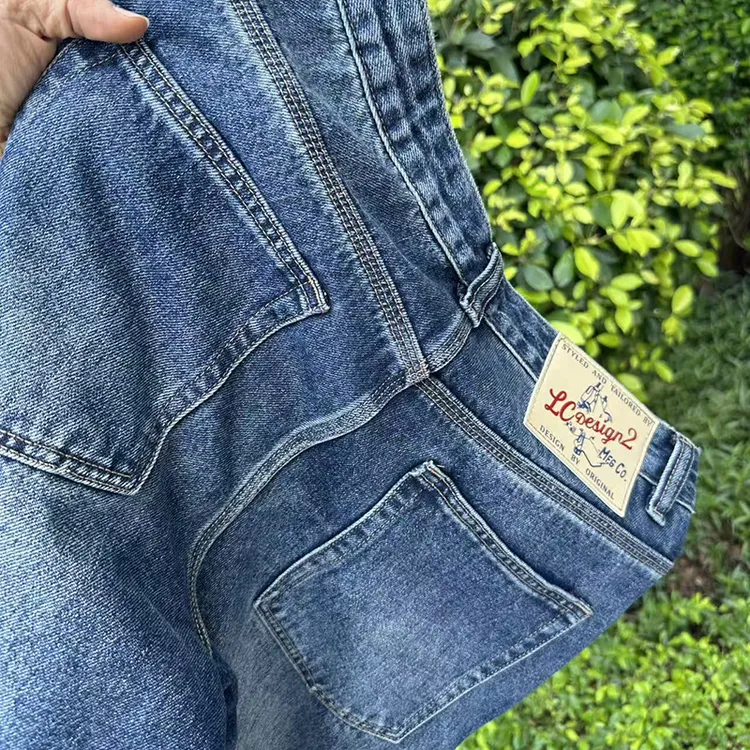 13.6盎司‘男装牛仔裤无弹宽松直筒长裤秋冬