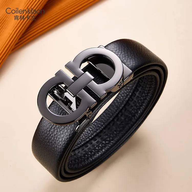 Coilenklaon法国正品男士真皮腰带自动扣纯牛皮皮带男款商务百搭