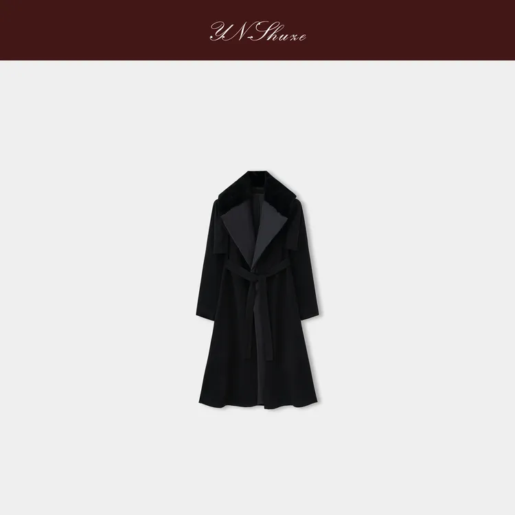 YN-SHUZE【劳拉女士】高定兔绒毛领长款鹅绒外套SZ-YNB-5586