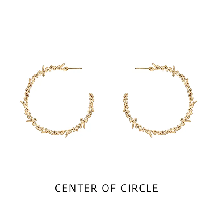 铜合金耳饰 COC圆心-重生饰语-铜合金复古字母logo耳圈