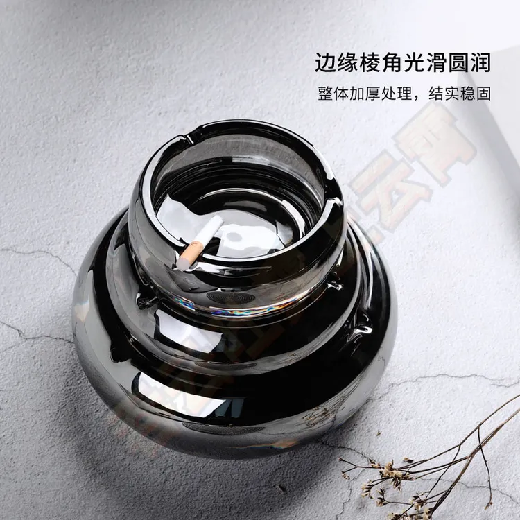 欧式水晶烟灰缸玻璃家用烟碟潮流客厅男办公室烟灰缸圆形公司礼品