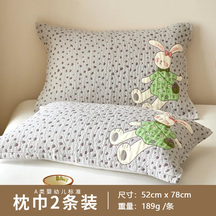 [A类纱布枕巾]柔软透气吸汗全棉枕头巾大人儿童家用情侣枕枕巾商品图