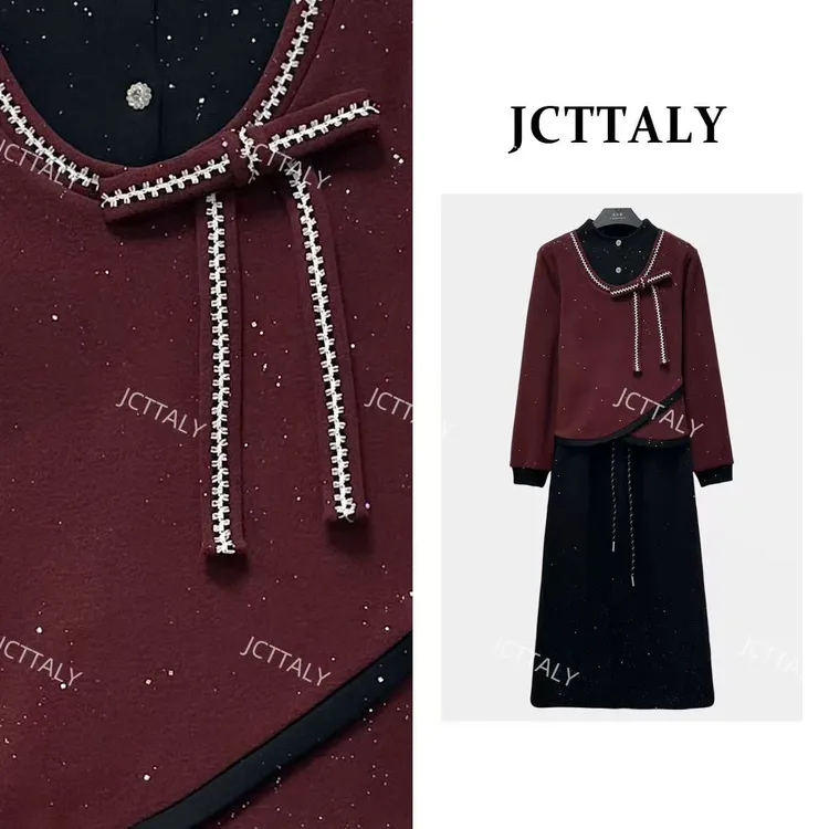 【宠粉价】秋冬加绒时尚设计款气质休闲卫衣长裙NH-TZ0047