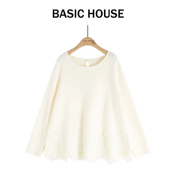 Basic House/百家好2025新款女装秋冬慵懒风套头毛衣B1385B58R72