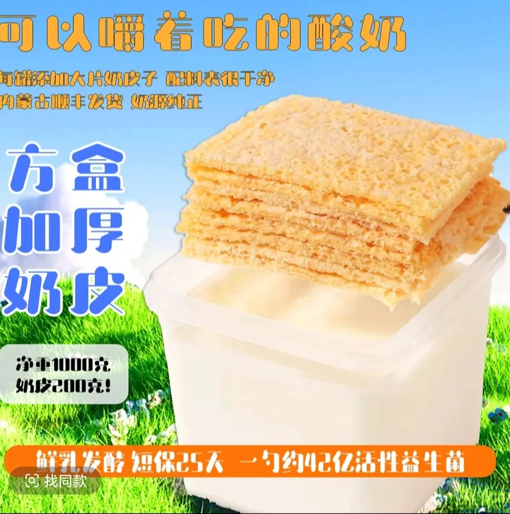 内蒙古直发正宗奶皮子酸奶无添加可嚼拌营养代餐加厚奶皮子酸奶