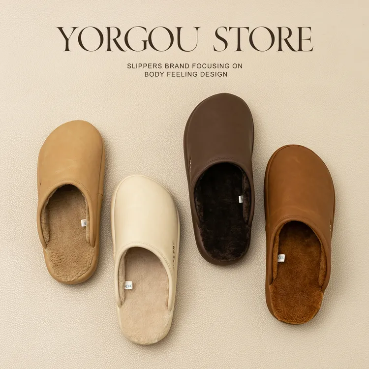 远港艾草棉拖鞋女2025新款秋冬季居家用室内保暖加绒防水pu皮拖男