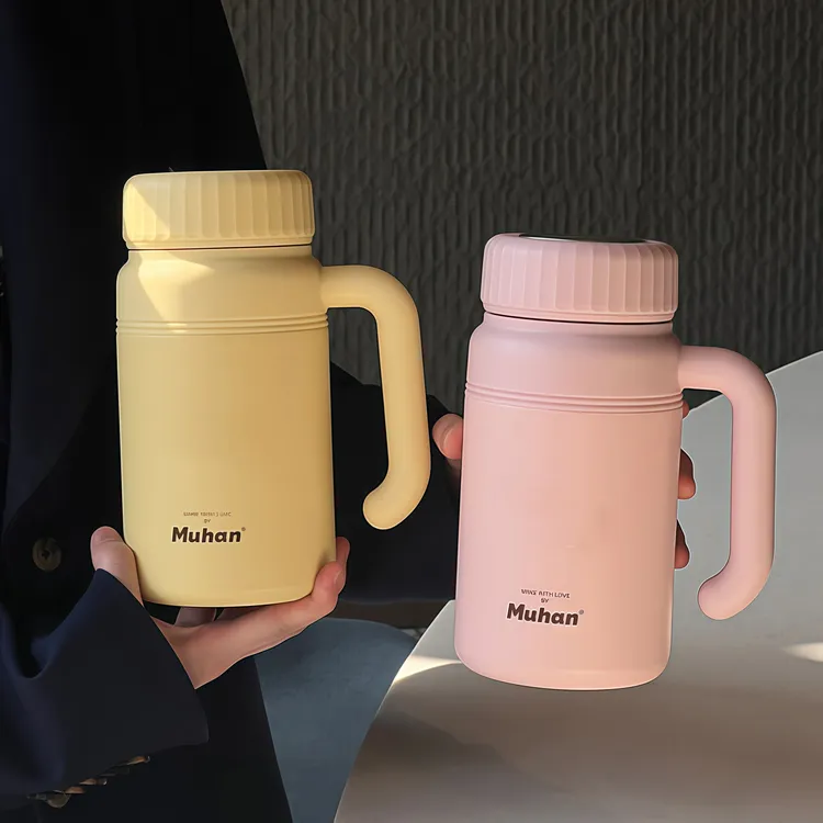 Gucgres学生保温杯女生高颜值水杯办公室大容量杯子泡茶杯生日