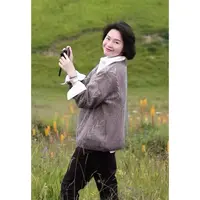 我是摩羯黑标美人鱼山羊绒德国Stoll机挑孔绞花V领针织衫