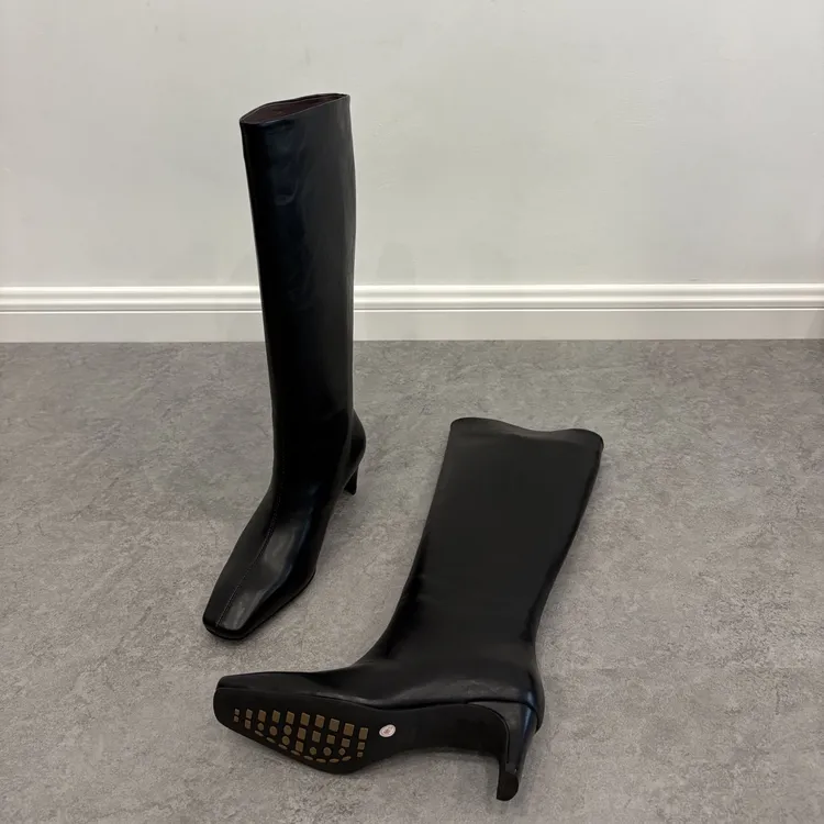 【秋冬封神款】高级质感方头细跟长筒靴显瘦显腿长气质骑士靴高跟