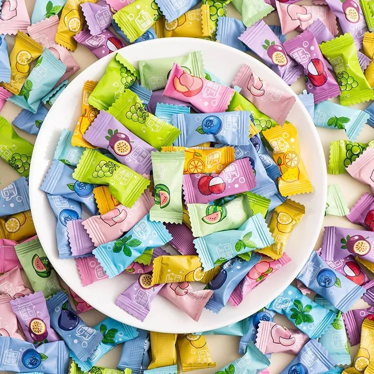 【到手1000颗】无糖维C薄荷糖混合水果味含片清新口气多味糖果压片