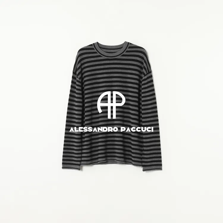 AP洛哥53088ST【线迹】美丽诺绵羊毛条纹正反针圆领时尚百搭打底衫