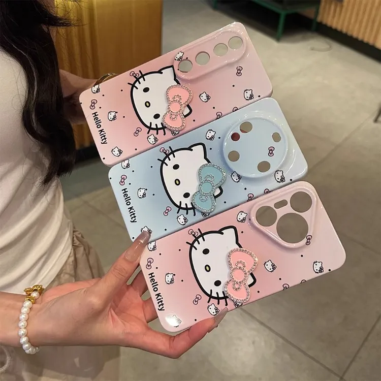 卡通镶钻kitty新款适用苹果16pro菲林手机壳华为荣耀vivo小米oppo