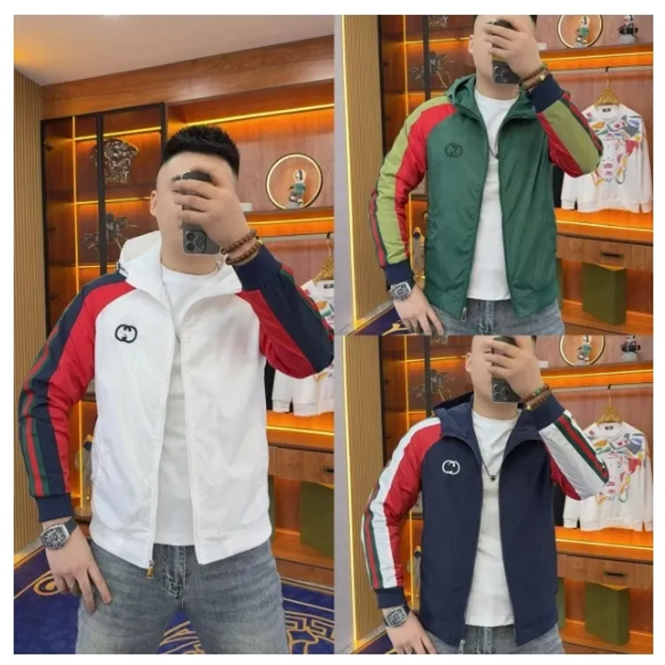 139 拼色连帽外套 秋雨新款上新潮服春季户外潮男潮流春秋休闲