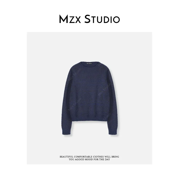 MZX 秋季50羊毛长袖圆领毛针织上衣 SY9977-C