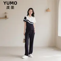 W274撞色POLO领拼接休闲套装时尚两件套