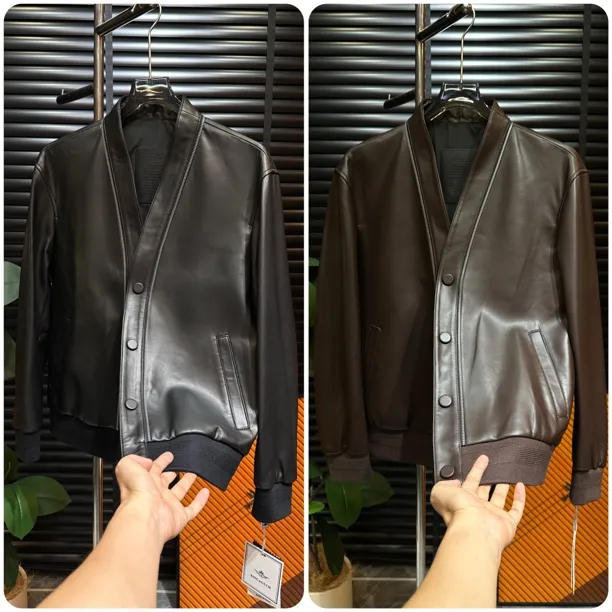 【清澈男装轻奢出品】K25001/QINGCHE2025/高端欧货绵羊皮夹克外套