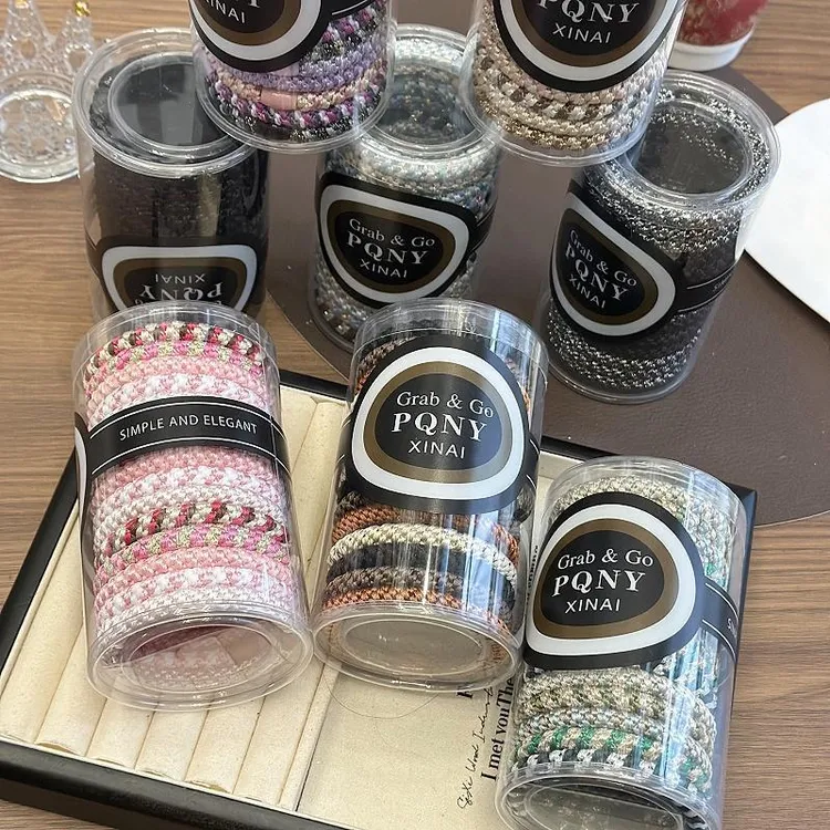 15根桶装昆凌同款高弹力发圈加粗高马尾皮筋耐用少女精致扎发头绳