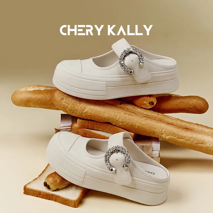 cherykally琪凯莉厚底外穿女士流行款鞋子百搭ins包头半拖鞋6195商品图