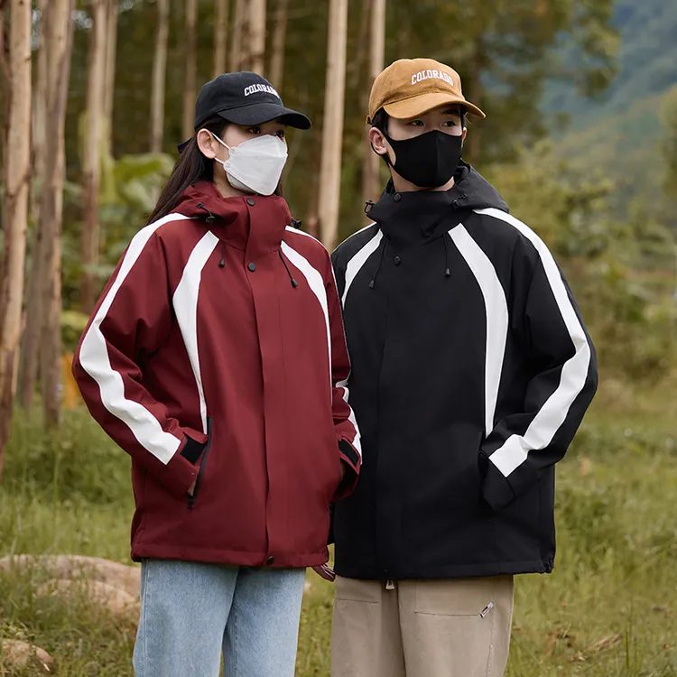 【户外三合一】可拆卸冲锋外套男女情侣款防风防水保暖登山外套9597