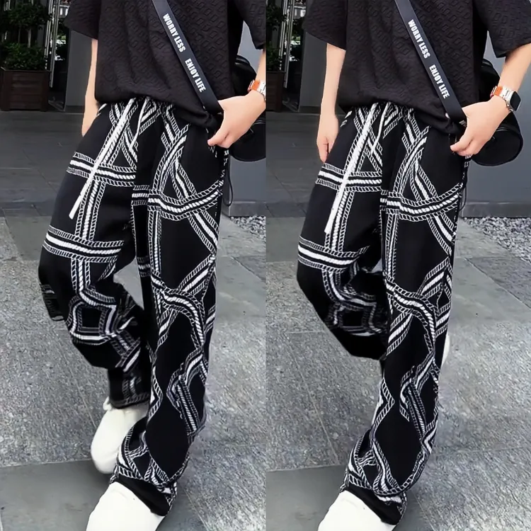 夏季新款轻薄阔腿弯刀凉凉裤男士时尚百搭潮流轻奢痞帅男装