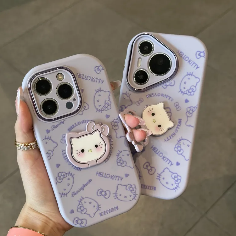 BANCA可爱KT指环支架适用苹果17/16promax手机壳华为vivo小米oppo