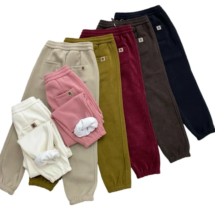 831冬高腰加绒加厚雪尼尔休闲裤时尚百搭宽松松紧腰保暖高端直筒