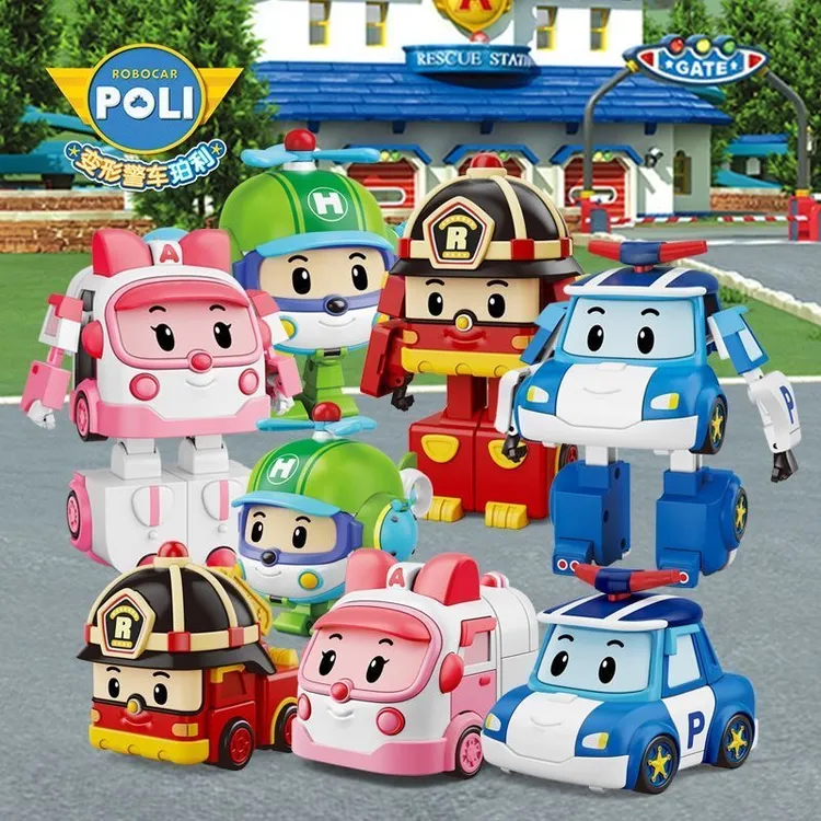 正版变形警车珀利警长玩具大号变形机器人安巴罗伊海利救援队玩具