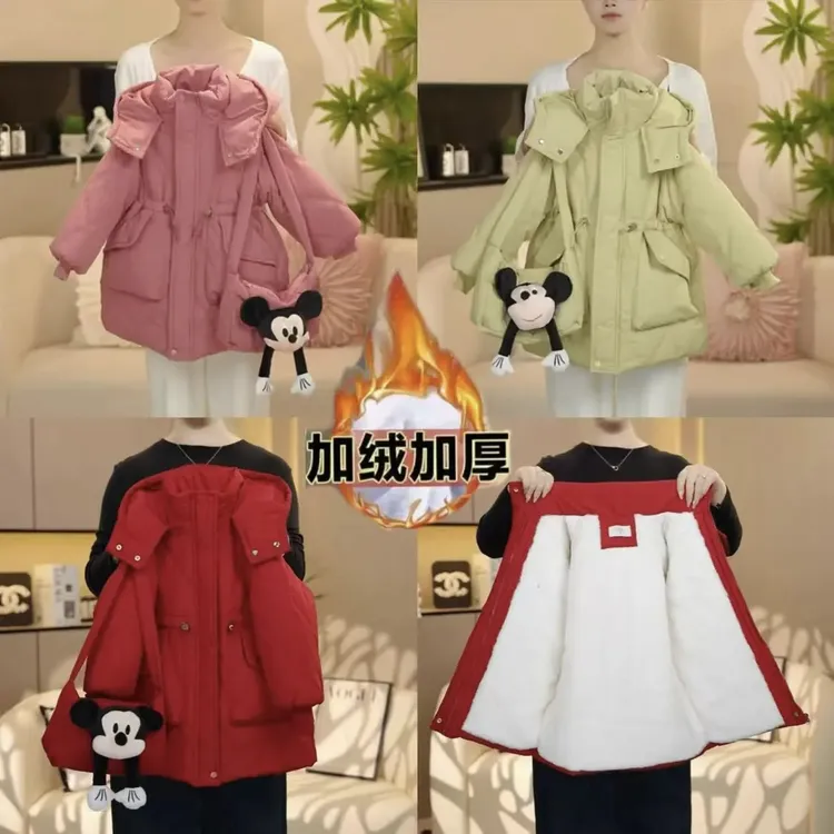 女童棉服冬季2024新款洋气儿童加厚棉袄女孩韩版冬装加绒棉衣外套