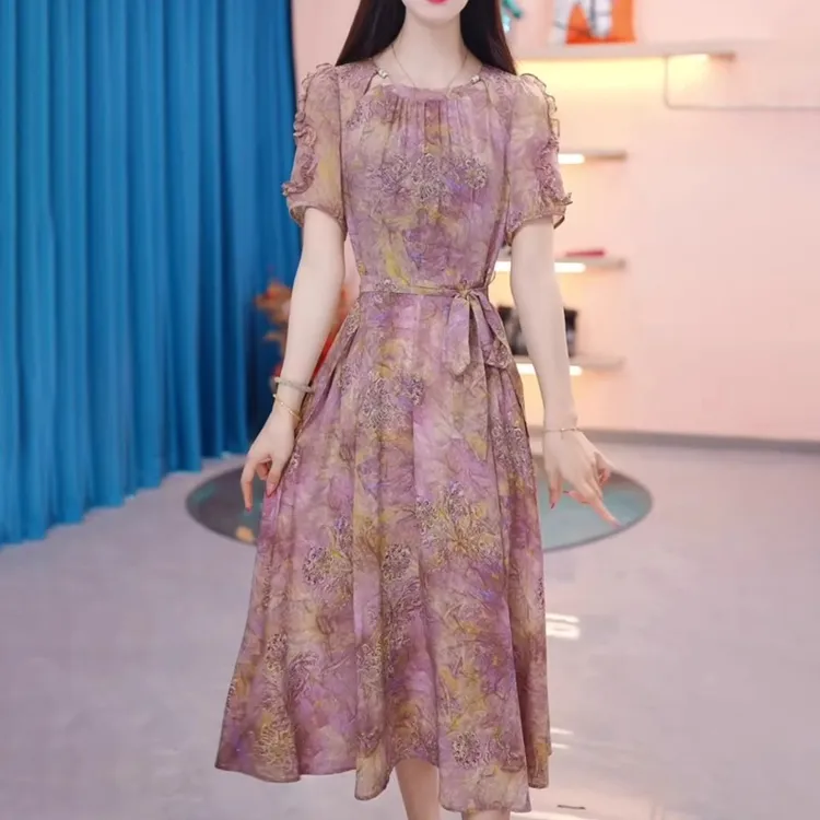 【莫瑞】碎花连衣裙2025新款女夏季十三行今年流行爆款气质妈妈减龄