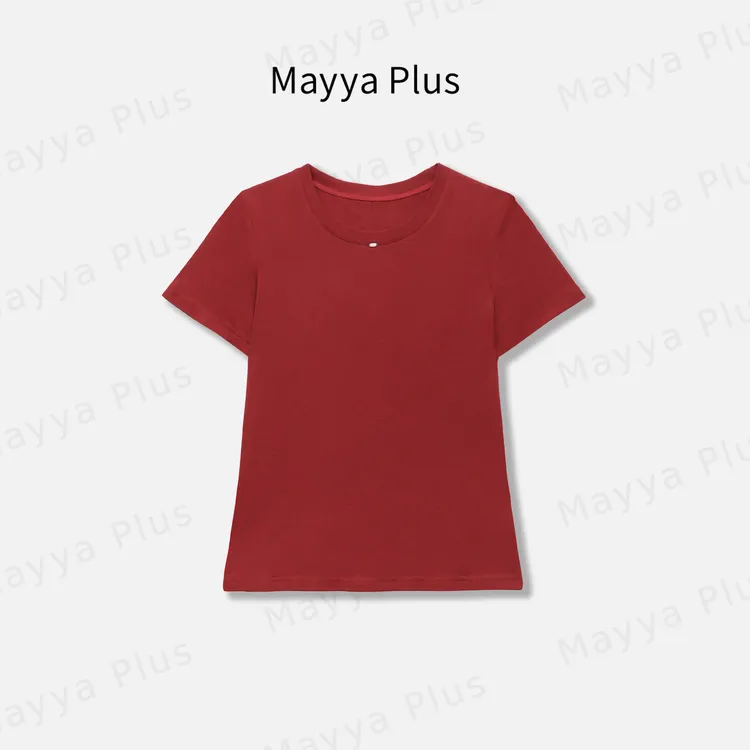 【亲肤契约】Mayya Plus麦芽定制圆领纯色休闲短袖T恤上衣32536325