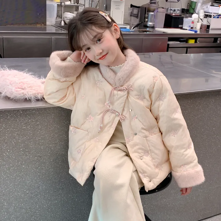 女童棉服冬装2025新款洋气儿童加厚年服棉衣外套大童冬季国风棉袄