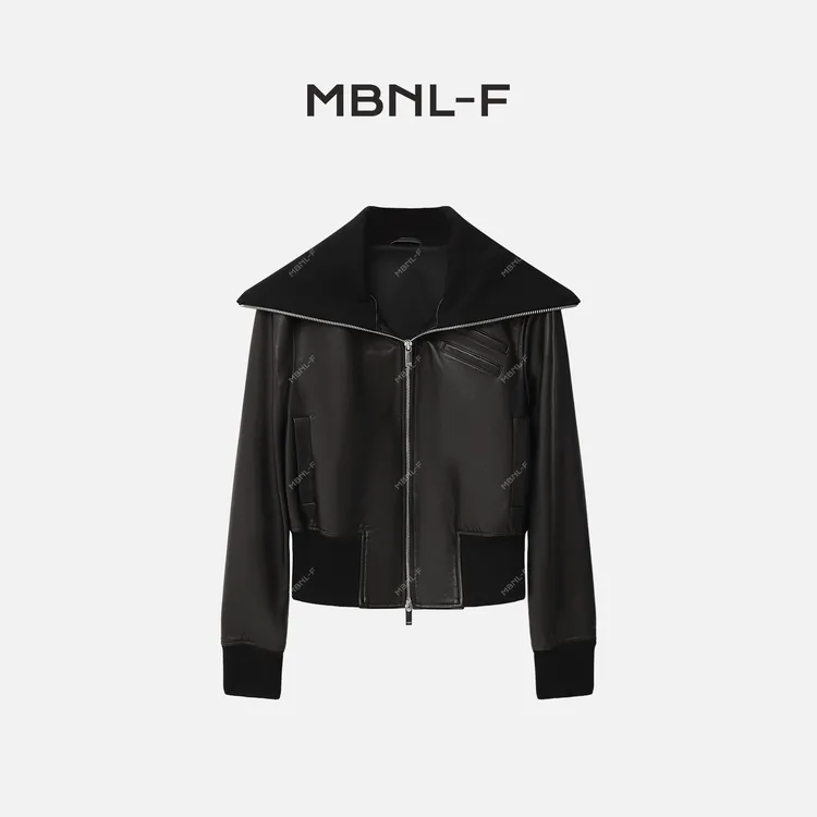 MBNL-F "拉达皮衣" 复古简约绵羊皮革夹克短款 秦磊XM-PY16877