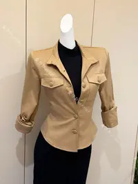 【龚作狂workahoic】都市复古干练收腰立领夹克外套