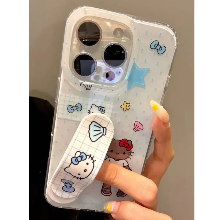 【静静专属】苹果/华为/小米/OPPO/VIVO大长腿KT猫支架大孔PC手机壳