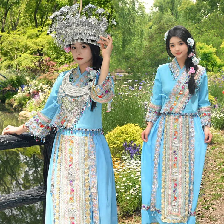 苗疆新款少数民族套装苗族日常演出旅拍舞台夏装新款套装民族风