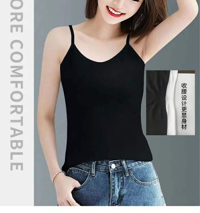 2条 夏季吊带背心大码白色打底衫吊带显瘦修身性感内搭打底背心女