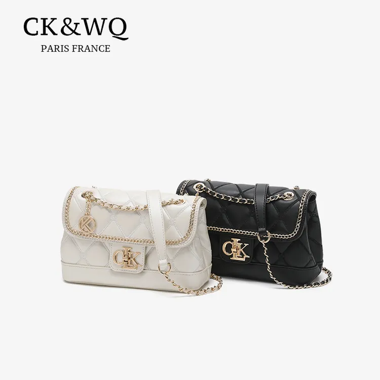 小ck&wq包包女款爆款2025新款小香风菱格小众时尚单肩斜挎小方包