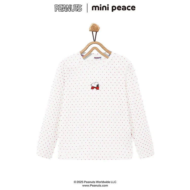 【专柜同款】MINIPEACE×史努比联名儿童长袖T恤白色夏季打底衫薄款
