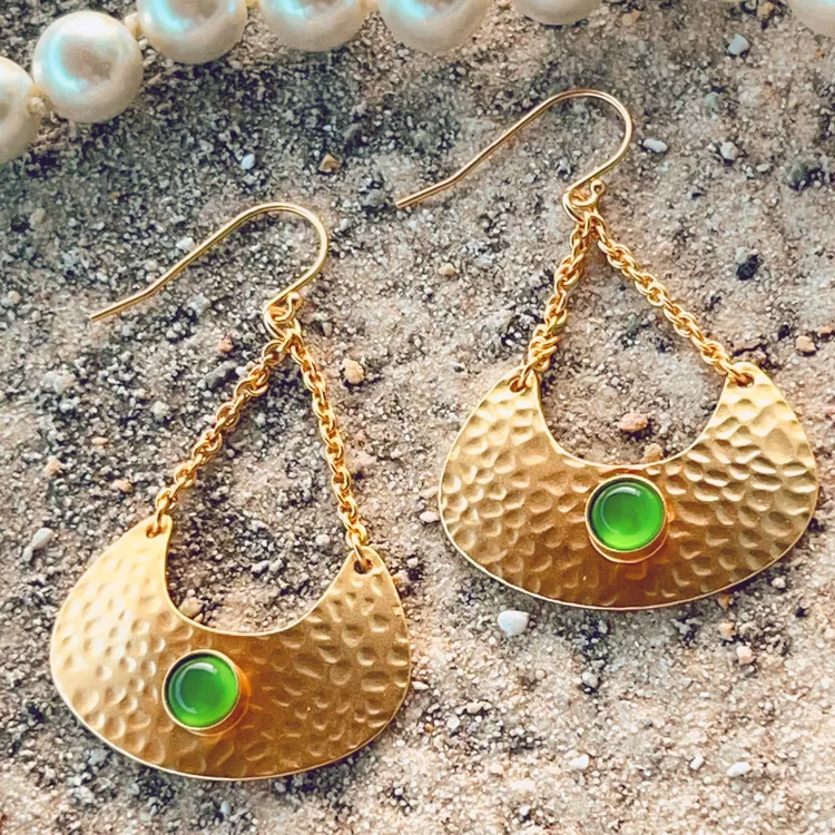 铜合金耳饰 耳坠气质民族风复古宫廷风耳饰耳环女饰品鹭青一